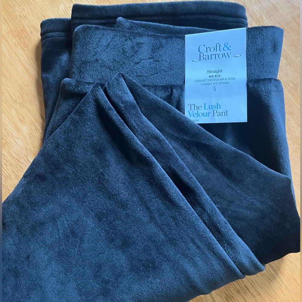 Croft & Barrow Dark Velour Pants